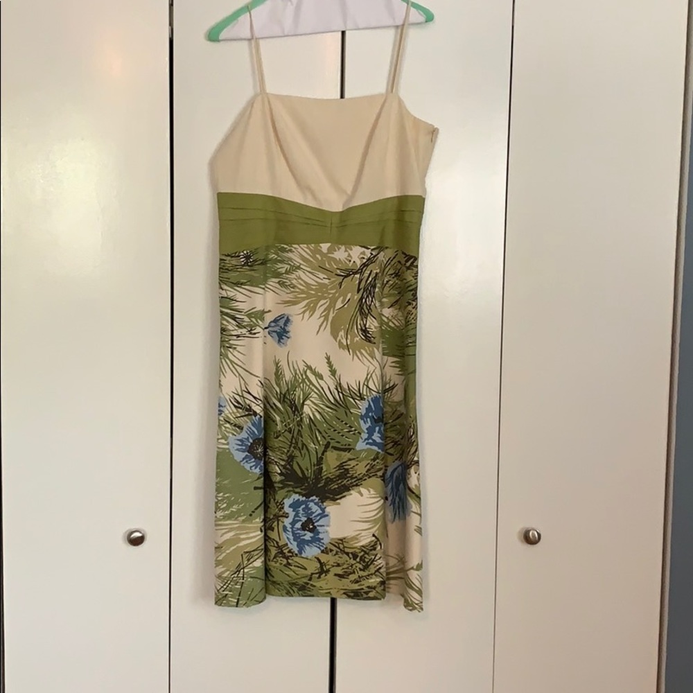 Ann Taylor Off-white and floral pattern dress